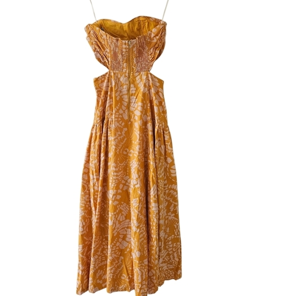 Anthropolgie Mon Renn Orange Monarch Cut Out Strapless Maxi Dress - Picture 3 of 10